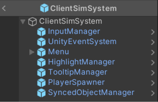 Hiérarchie de ClientSimSystem